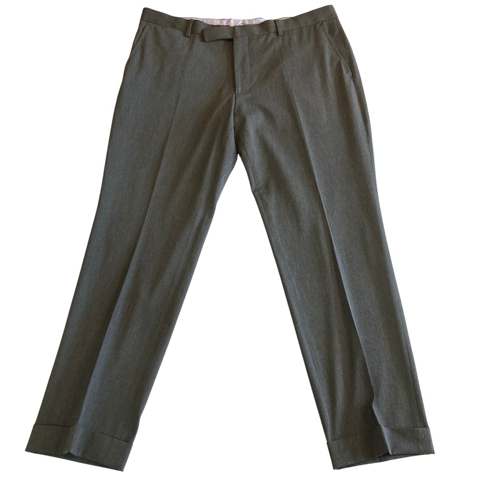 Polo Ralph‎ Lauren Men Dress Pants 40x32 (Fits 40x31) Charcoal Gray Cuffed